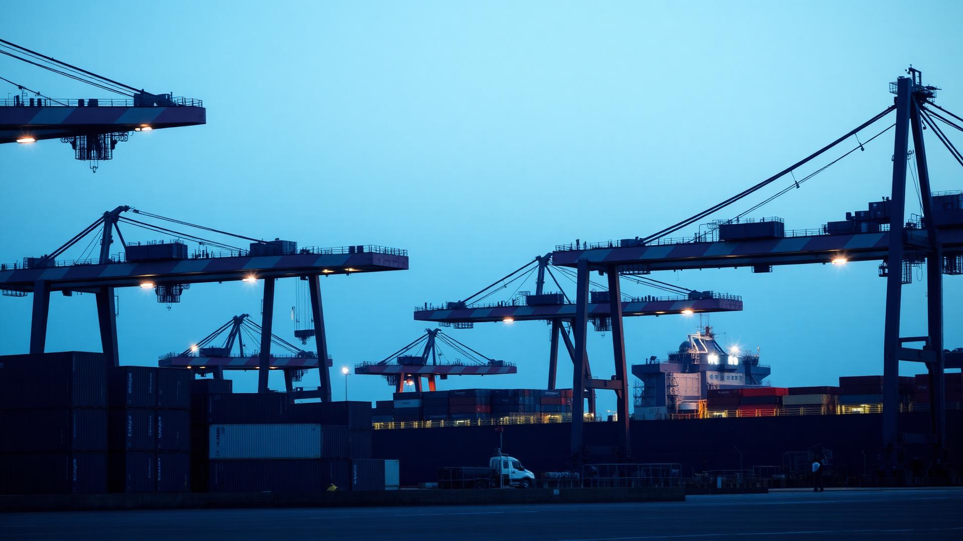 Container port representing global supply chains